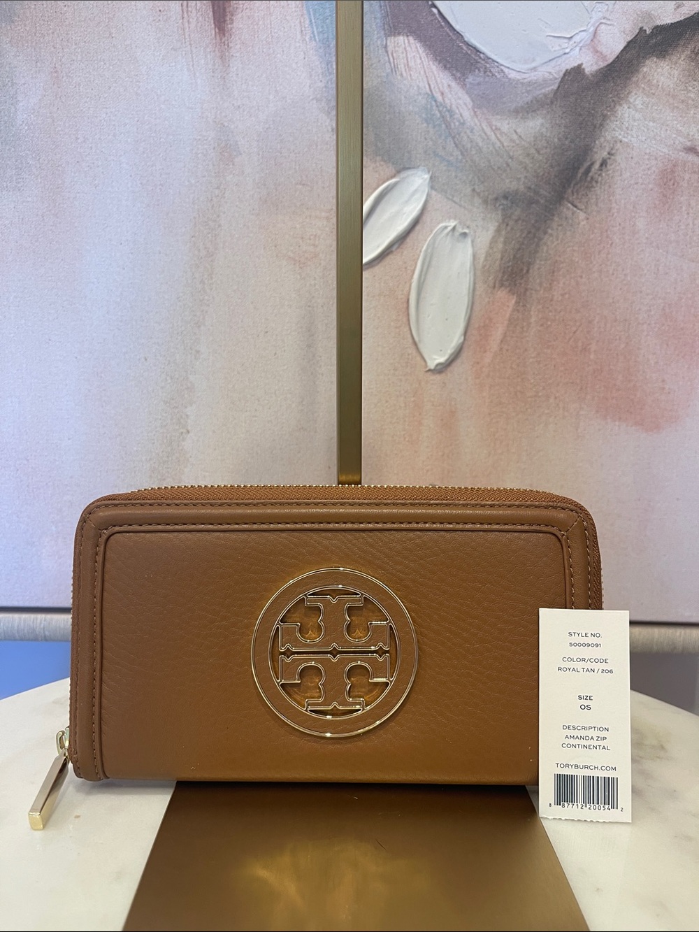 NWT Tory Burch Amanda Zip-Around Continental Wallet with Logo Medallion